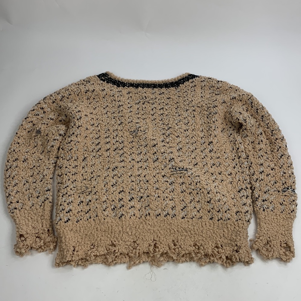 Gimmicks By Buckle Knitted Sweater Sz Small Front cross over Tan Black NEW NWT - Picture 3 of 14